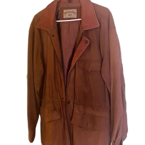 VTG New River Sports Authentic Leather Men's M Utility Chore Jacket UGC4 - Picture 2 of 6